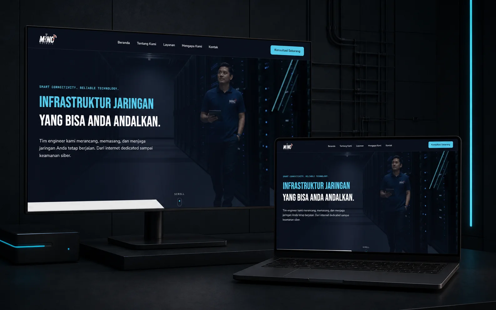 Showcase website Mino Network dari tangkapan layar situs aslinya