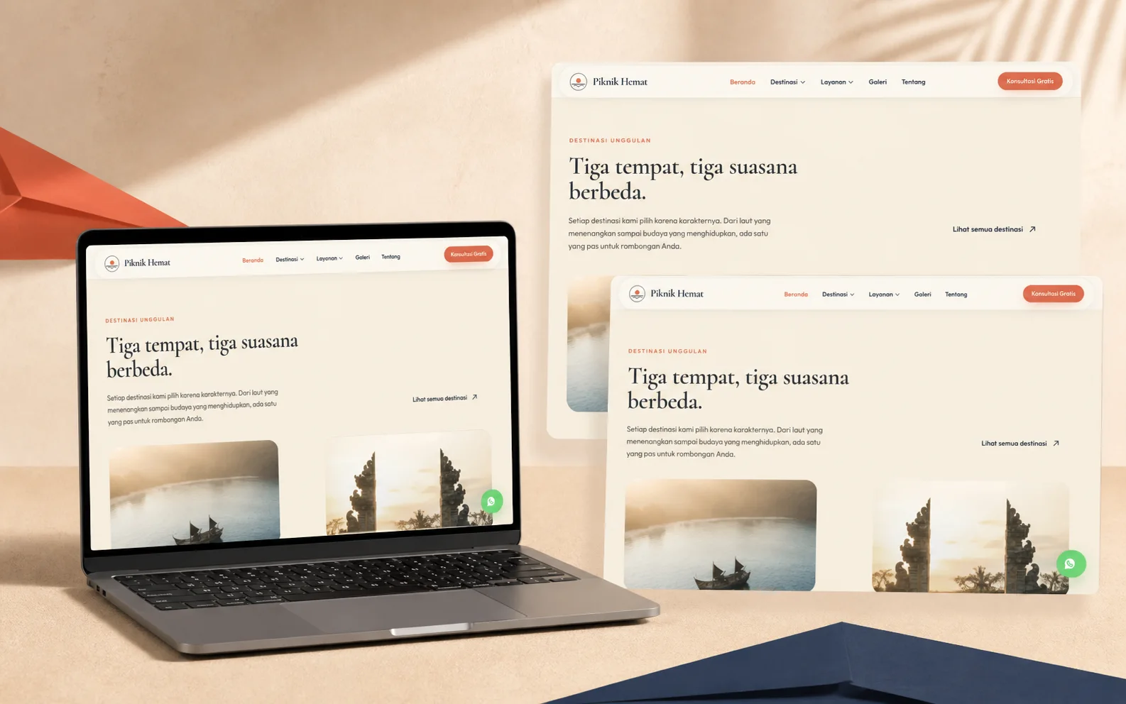 Showcase website Piknik Hemat pada tampilan desktop dan mobile