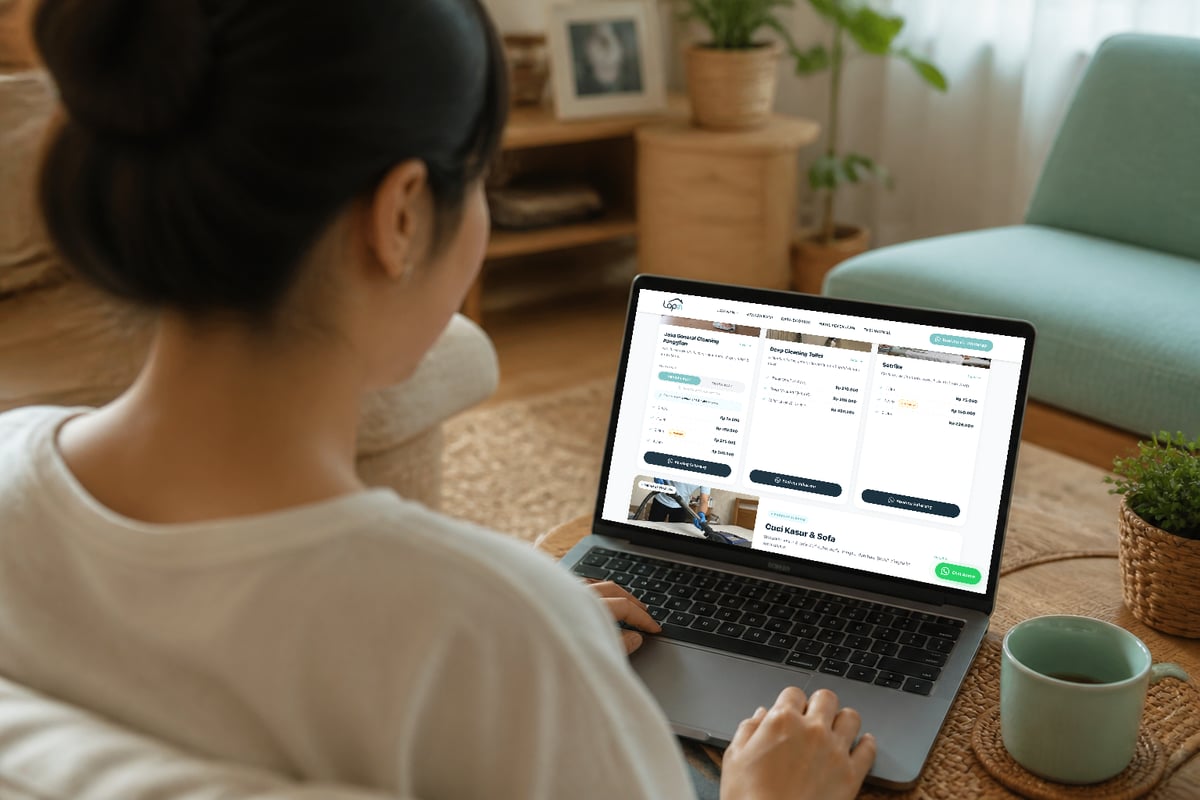 Katalog layanan Lapin di layar laptop