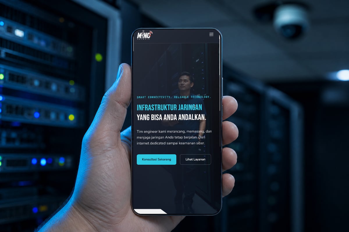 Tampilan Mino Network di layar ponsel