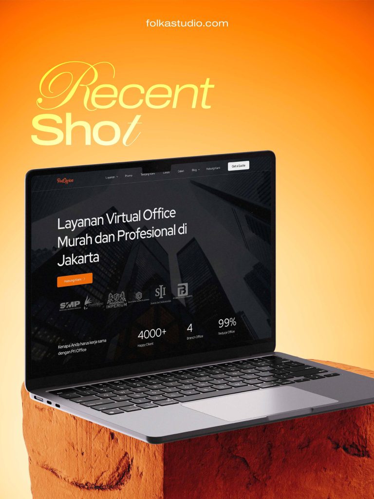 gambar laptop dengan tampilan website prioffice